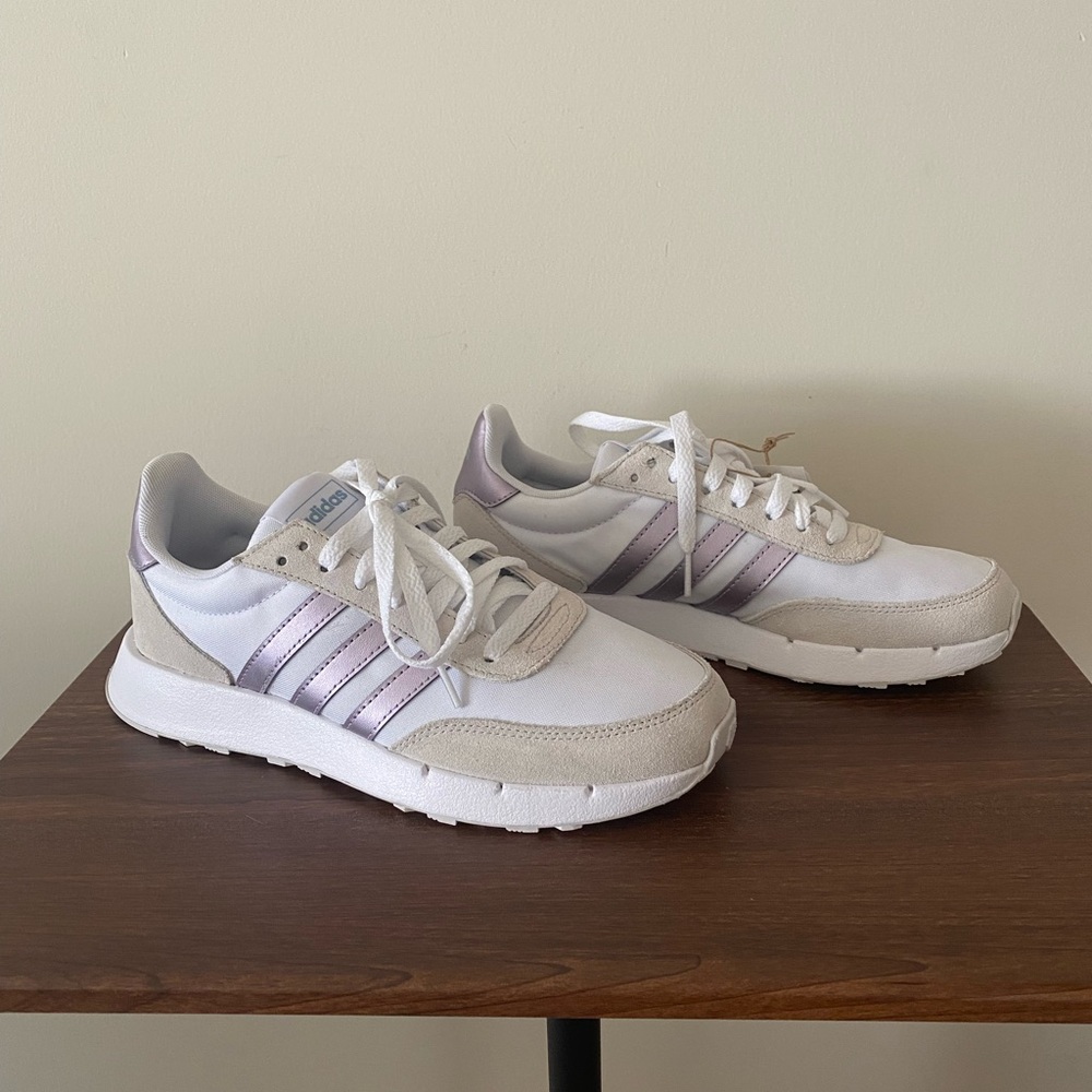 Adidas Women RUN 60s 2.0 white/purple Size 7.5